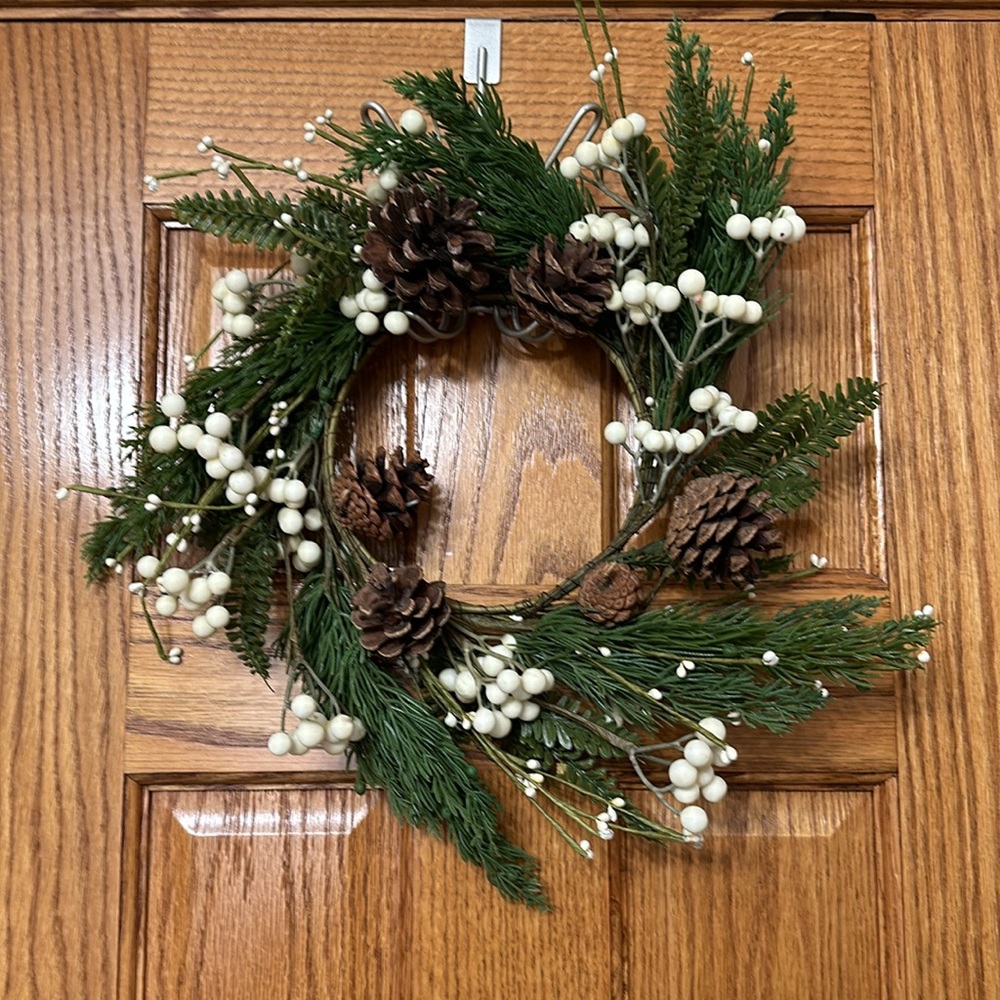 EUC❗️White Berry & Pinecone Wreath